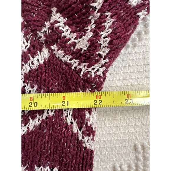 J.Jill Womens Cardigan Sz M Maroon Longline Boho Southwest Button Front Sweater - Picture 11 of 13